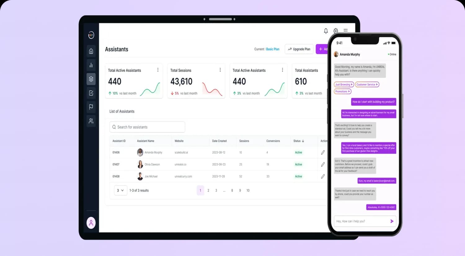 Unreal AI dashboards